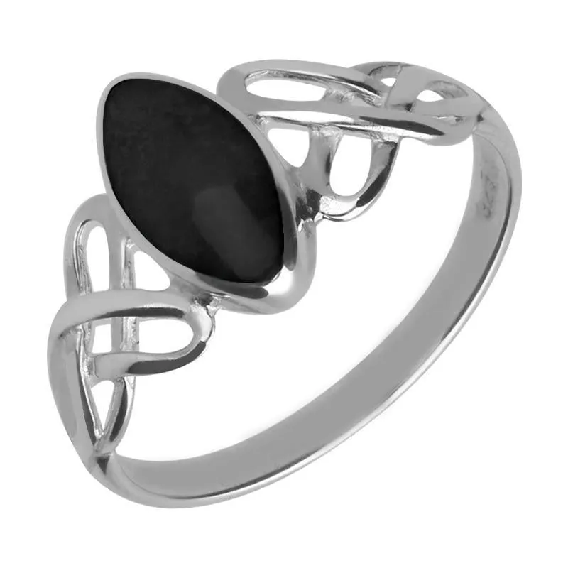 Sterling Silver Whitby Jet Celtic Marquise Piece Set sold by Jura Watches product image thumbnail 2