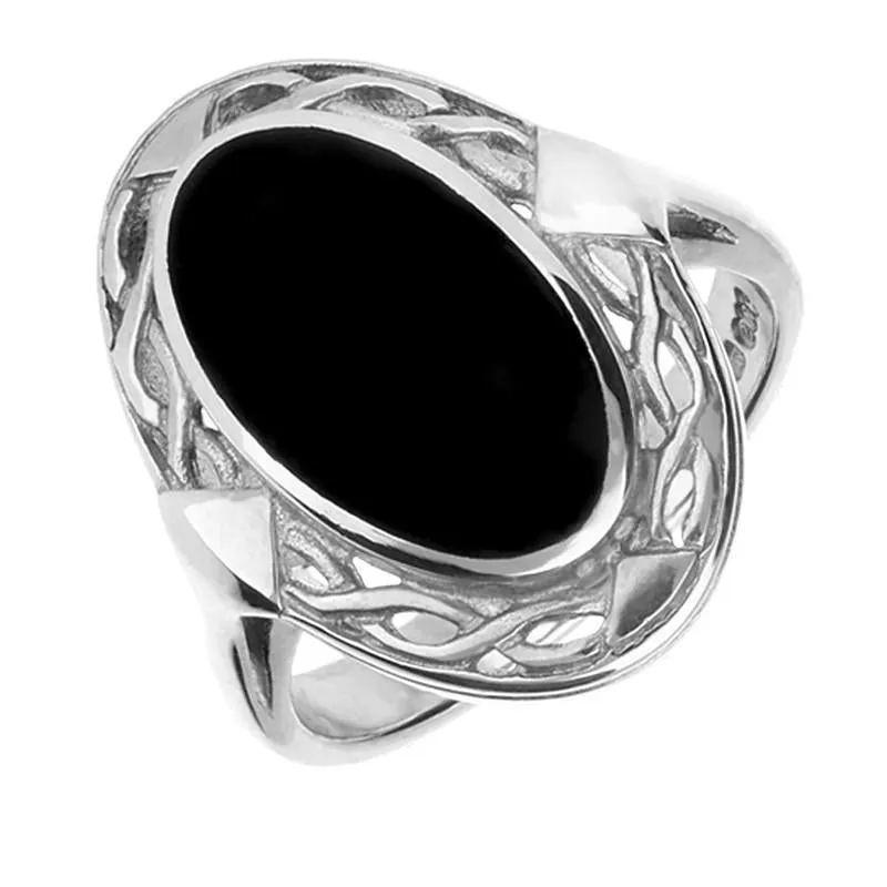 Sterling Silver Whitby Jet Celtic Oval Four Piece Set sold by Jura Watches product image thumbnail 2