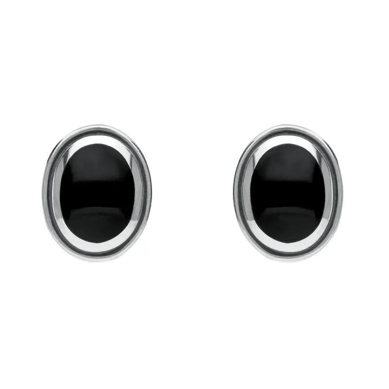 Sterling Silver Whitby Jet Ribbed Oval Four Piece Set sold by Jura Watches product image thumbnail 3