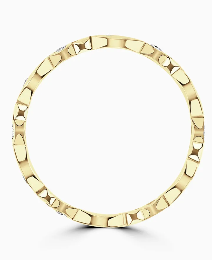 18ct Yellow 0.18ct Diamond 3mm Swirl Band Ring sold by Jura Watches product image thumbnail 3