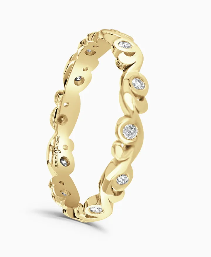 18ct Yellow 0.18ct Diamond 3mm Swirl Band Ring sold by Jura Watches product image thumbnail 2