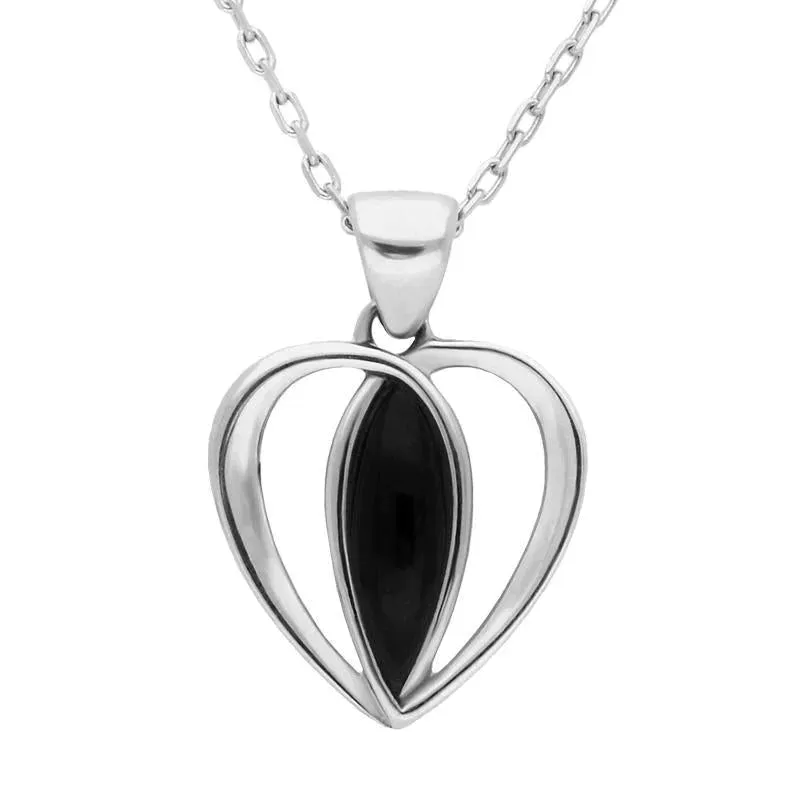 Sterling Silver Whitby Jet Centre Stone Heart Two Piece Set sold by Jura Watches product image thumbnail 2