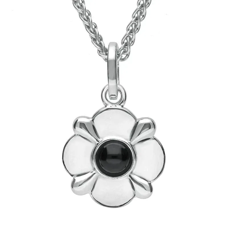 Sterling Silver Whitby Jet Round Four Petal Flower Two Piece Set sold by Jura Watches product image thumbnail 3