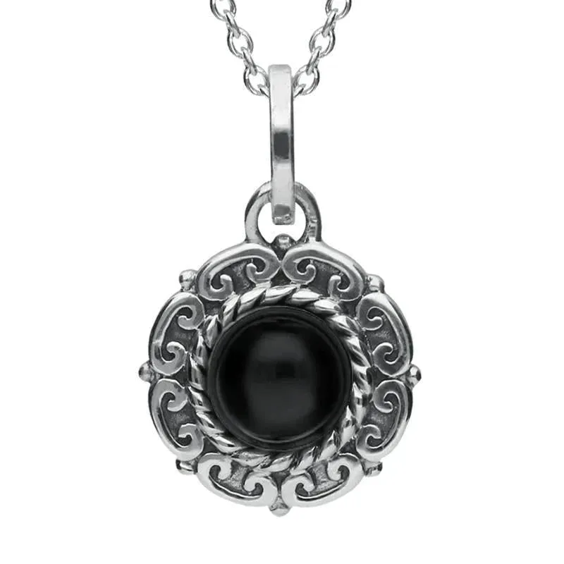 Sterling Silver Whitby Jet Rope Edge Beaded Two Piece Set sold by Jura Watches product image thumbnail 3