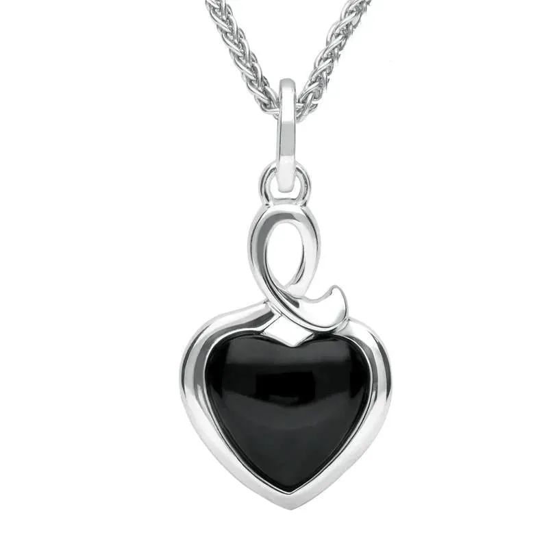Sterling Silver Whitby Jet Heart Loop Two Piece Set sold by Jura Watches product image thumbnail 3