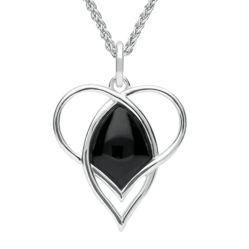 Sterling Silver Whitby Jet Open Twist Heart Two Piece Set sold by Jura Watches product image thumbnail 3