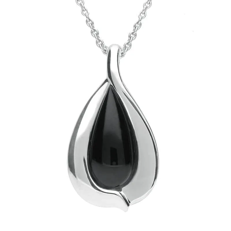 Sterling Silver Whitby Jet Wide Edge Pear Two Piece Set sold by Jura Watches product image thumbnail 2