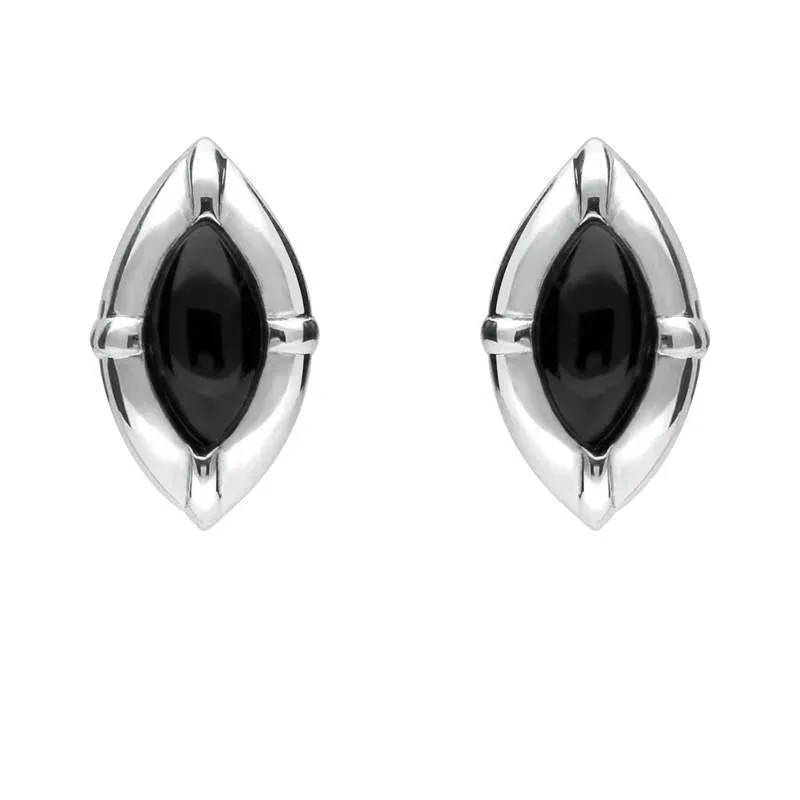 Sterling Silver Whitby Jet Marquise Beaded Edge Two Piece Set sold by Jura Watches product image thumbnail 2