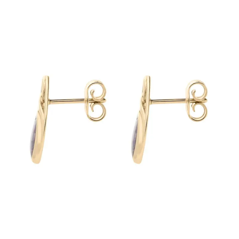 9ct Yellow Gold Blue John Pear Shaped Celtic Stud Earrings sold by Jura Watches product image thumbnail 2