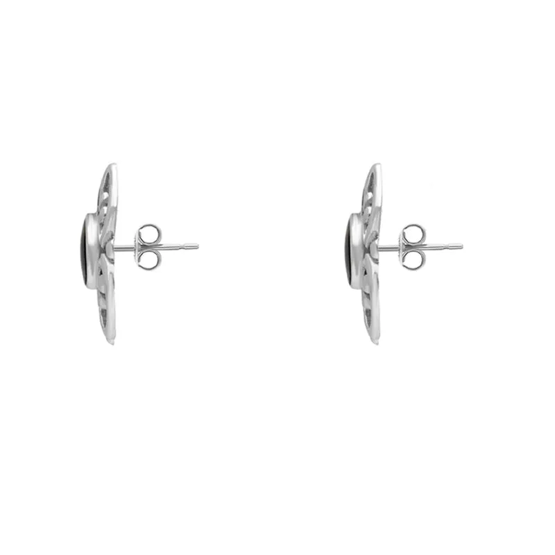 Sterling Silver Blue John Round Scroll Stud Earrings sold by Jura Watches product image thumbnail 2