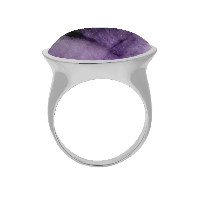 Sterling Silver Blue John Oval Statement Ring D sold by Jura Watches product image thumbnail 2