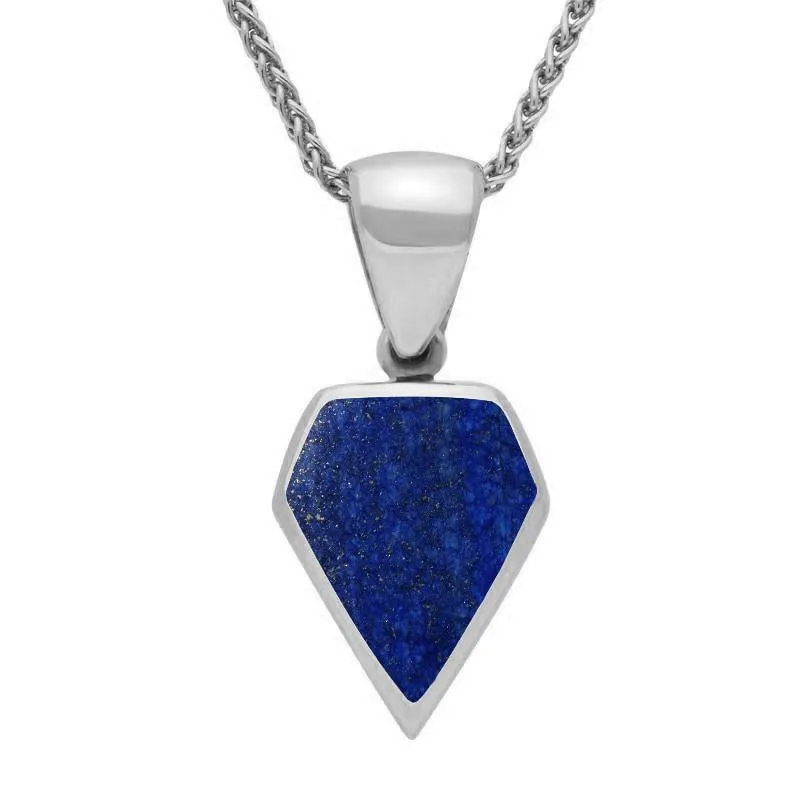 Sterling Silver Lapis Lazuli Kite Shaped Necklace sold by Jura Watches