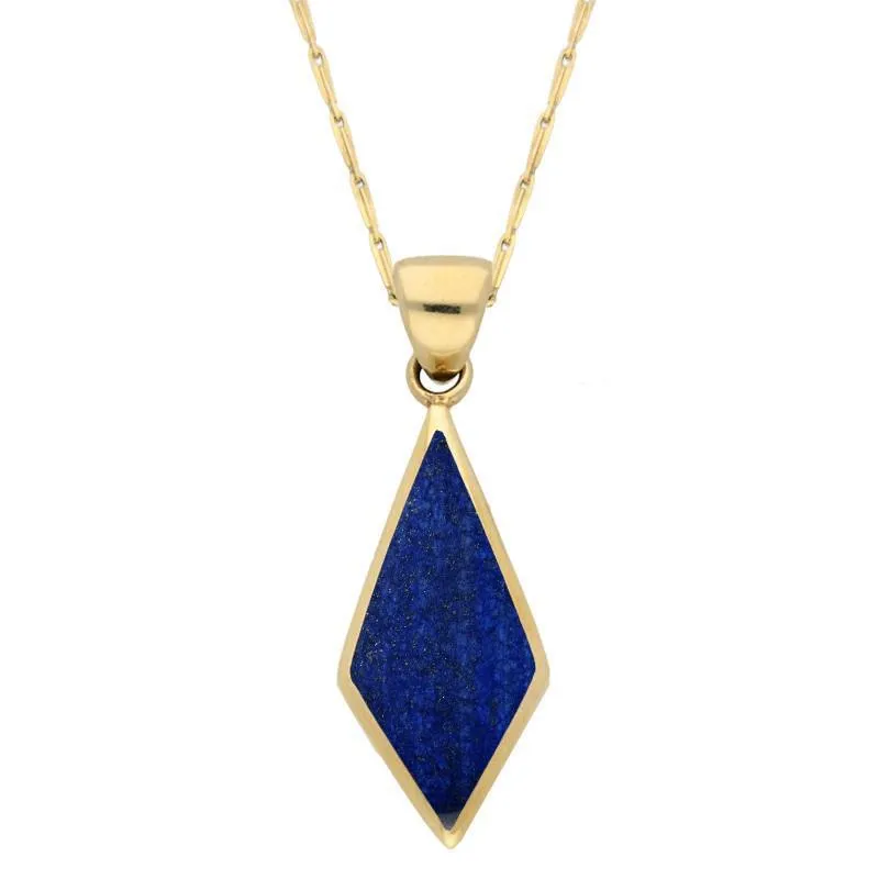 9ct Yellow Gold Lapis Lazuli Diamond Shaped Necklace sold by Jura Watches