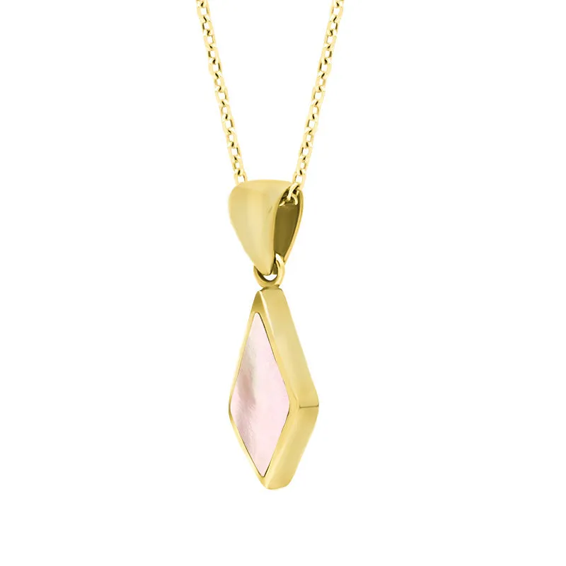 9ct Yellow Gold Pink Mother of Pearl Dinky Diamond Necklace sold by Jura Watches product image thumbnail 2