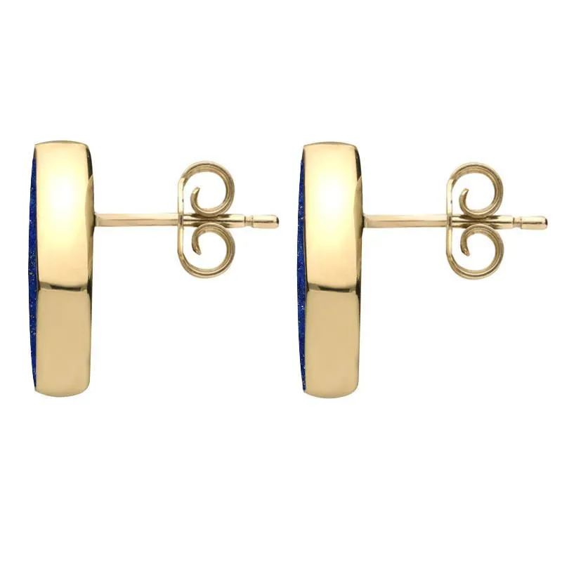 9ct Yellow Gold Lapis Lazuli Diamond Shaped Stud Earrings sold by Jura Watches product image thumbnail 2