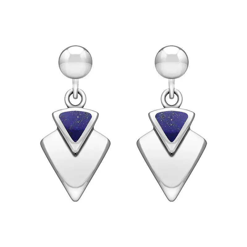 Sterling Silver Lapis Lazuli Arrowhead Drop Earrings sold by Jura Watches