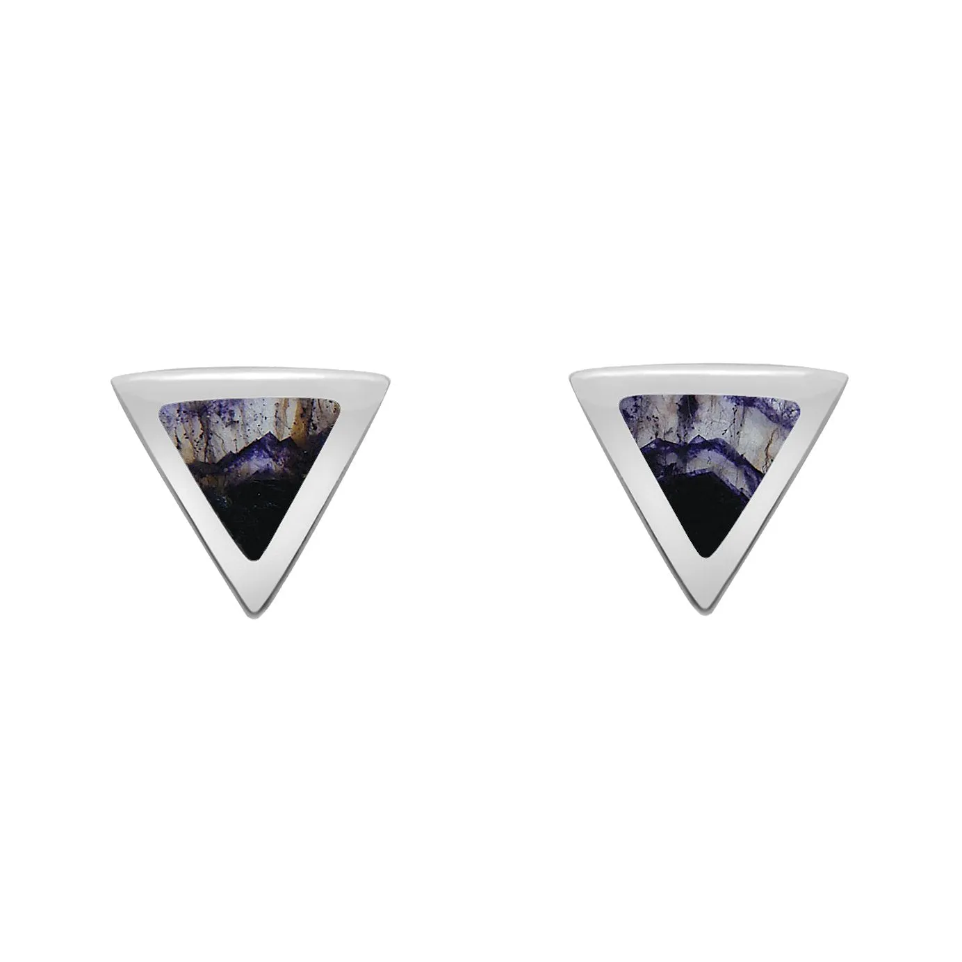 Sterling Silver Blue John Dinky Triangle Stud Earrings sold by Jura Watches