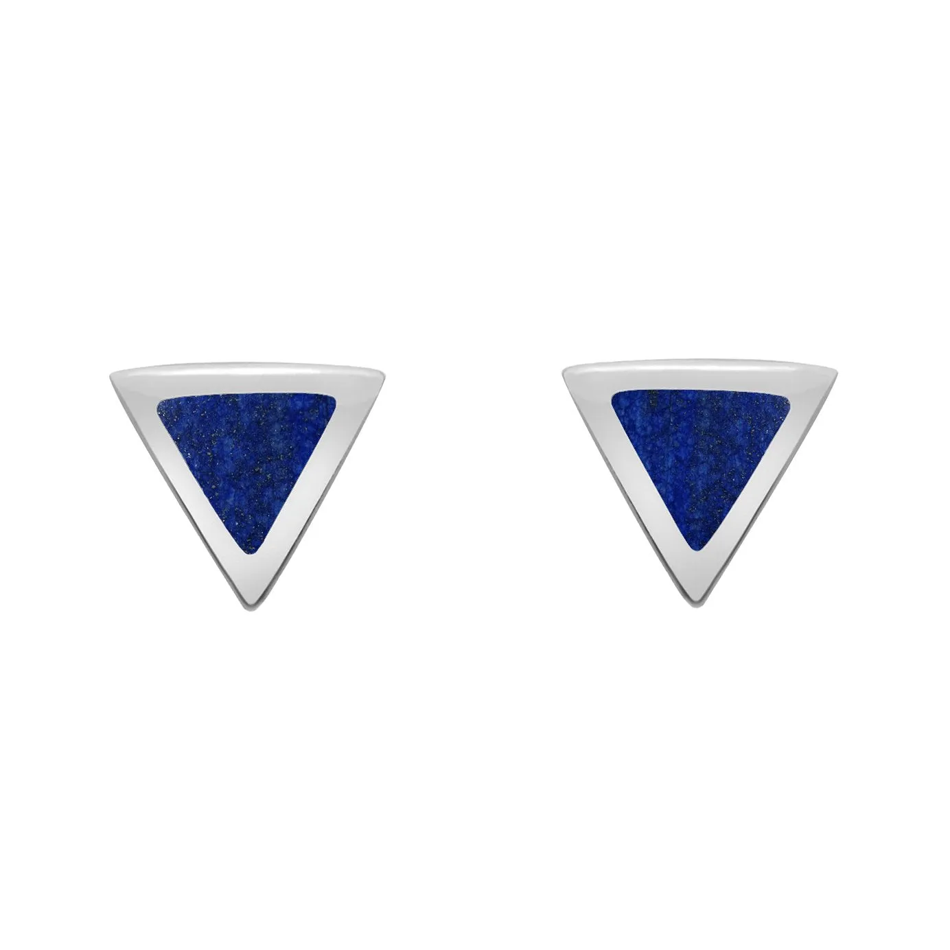 Sterling Silver Lapis Lazuli Dinky Triangle Stud Earrings sold by Jura Watches