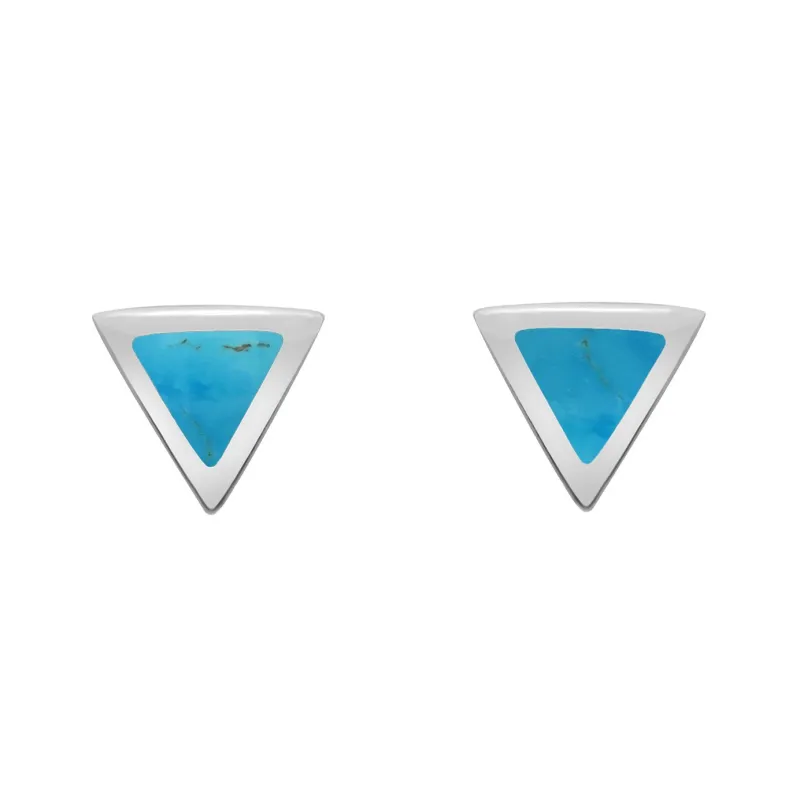 Sterling Silver Turquoise Dinky Triangle Stud Earrings sold by Jura Watches