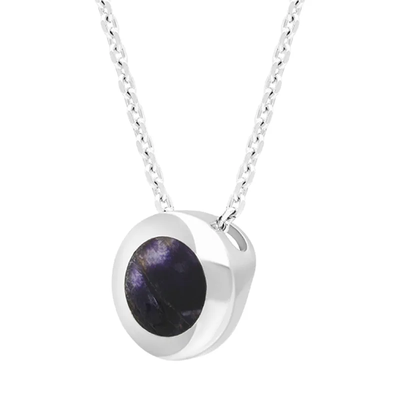 Sterling Silver Blue John Round Framed Necklace sold by Jura Watches product image thumbnail 2