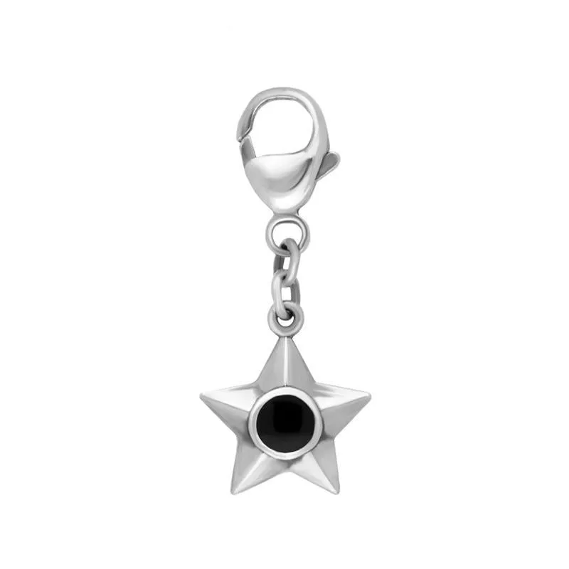 Sterling Silver Whitby Jet Star Clip Charm sold by Jura Watches