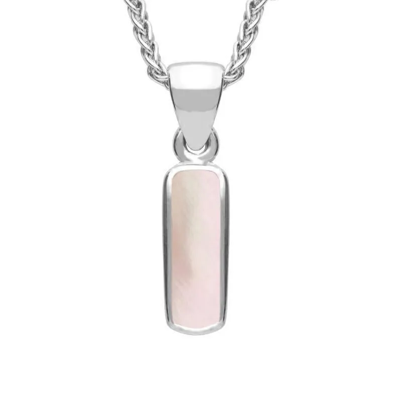 Sterling Silver Mother of Pearl Dinky Oblong Necklace sold by Jura Watches