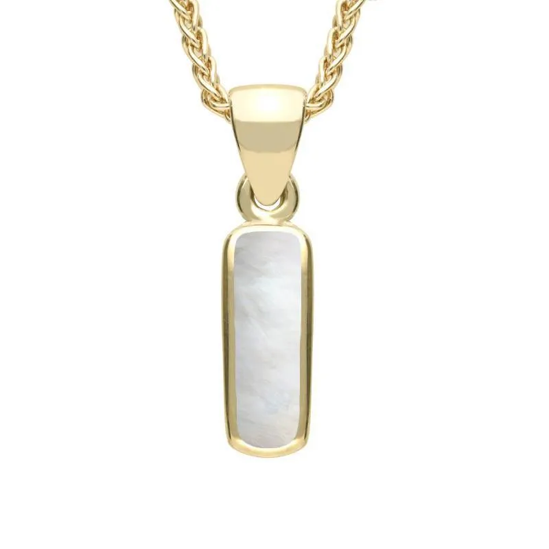 9ct Yellow Gold Mother of Pearl Dinky Oblong Necklace sold by Jura Watches