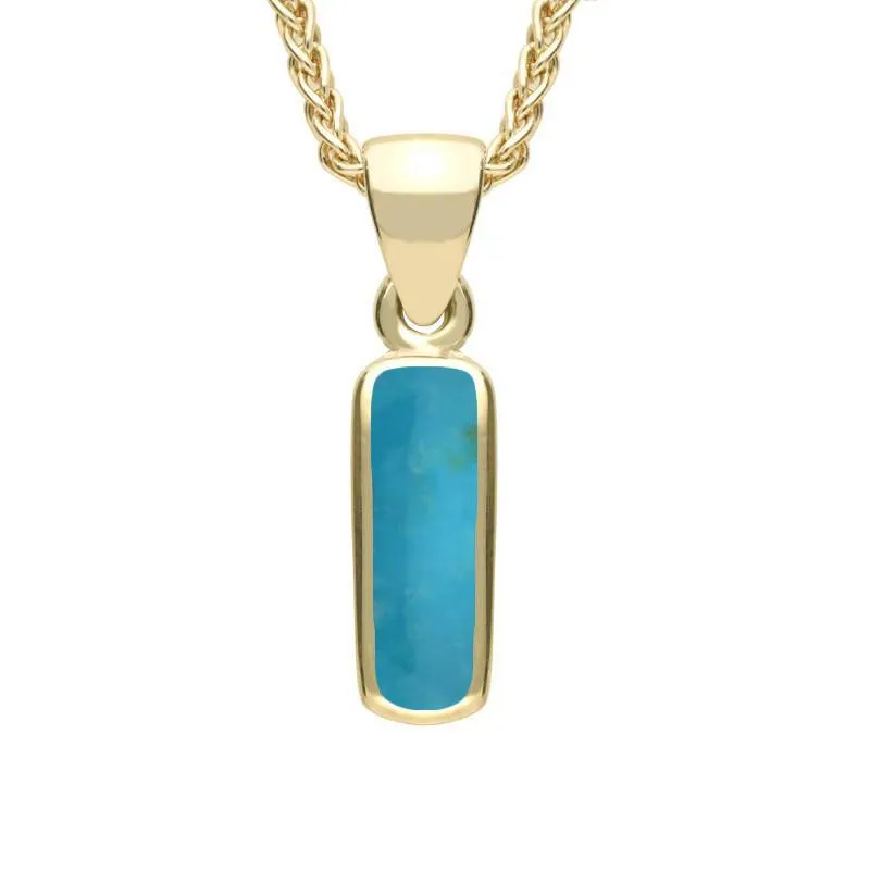 9ct Yellow Gold Turquoise Dinky Oblong Necklace sold by Jura Watches