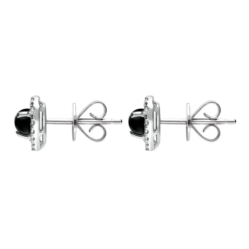 18ct White Gold Whitby Jet 0.33ct Diamond Heart Earrings sold by Jura Watches product image thumbnail 2