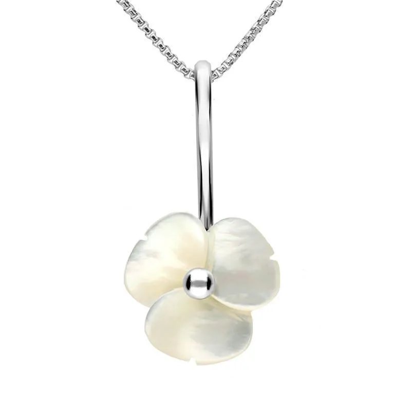 Sterling Silver White Mother of Pearl Tuberose 15mm Clover Necklace sold by Jura Watches