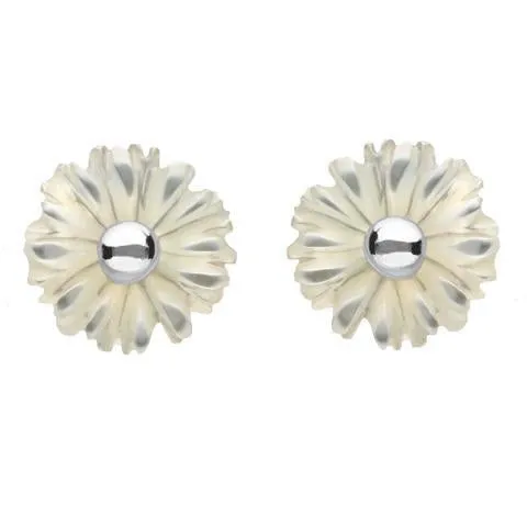 Sterling Silver White Mother of Pearl Tuberose 6mm Daisy Stud Earrings sold by Jura Watches