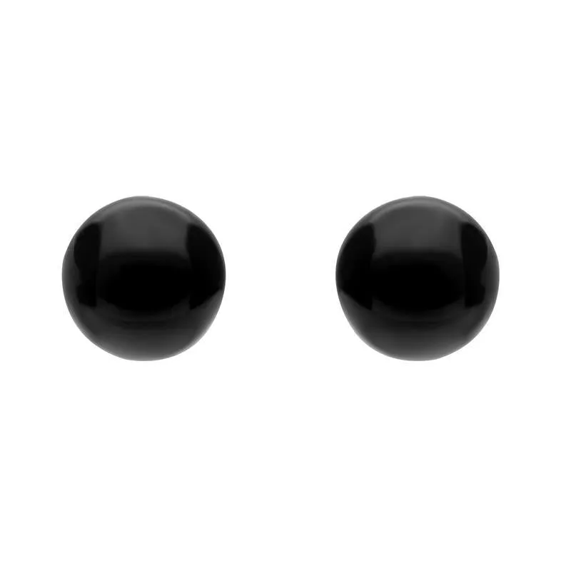 Sterling Silver Whitby Jet 6mm Ball Stud Earrings sold by Jura Watches