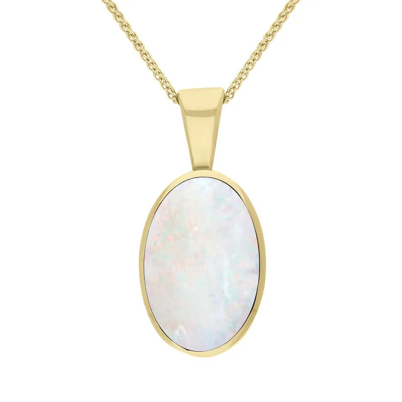 9ct Yellow Gold White Opal Oval Necklace sold by Jura Watches