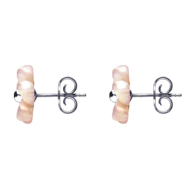 Sterling Silver Pink Mother of Pearl Tuberose 8mm Gypsophila Stud Earrings sold by Jura Watches product image thumbnail 2