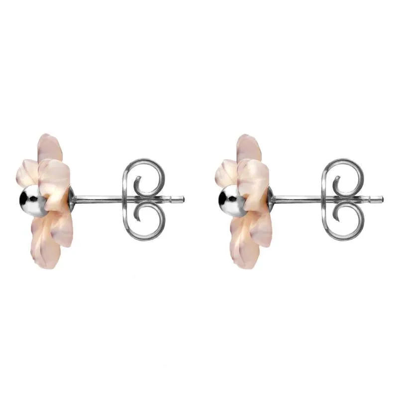 Sterling Silver Pink Mother of Pearl Tuberose 8mm Dahlia Stud Earrings sold by Jura Watches product image thumbnail 2