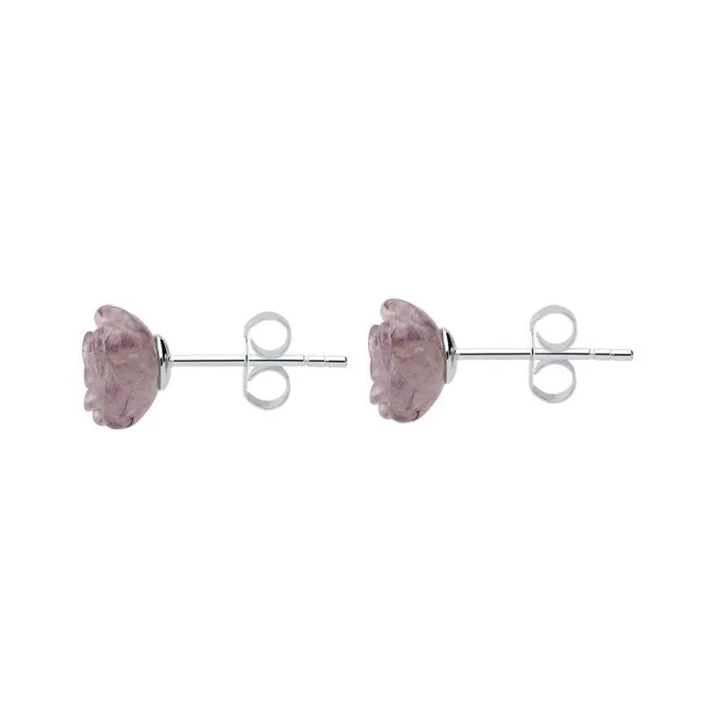 Sterling Silver Blue John Tuberose 8mm Rose Stud Earrings sold by Jura Watches product image thumbnail 2