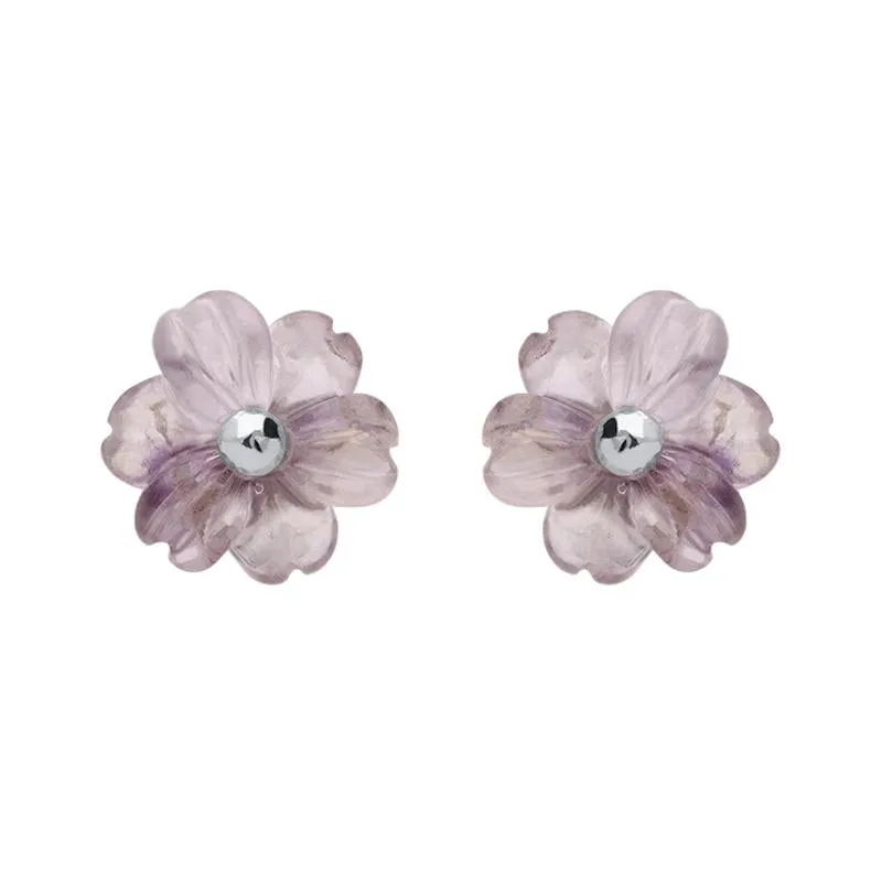 Sterling Silver Blue John Tuberose 8mm Dahlia Stud Earrings sold by Jura Watches