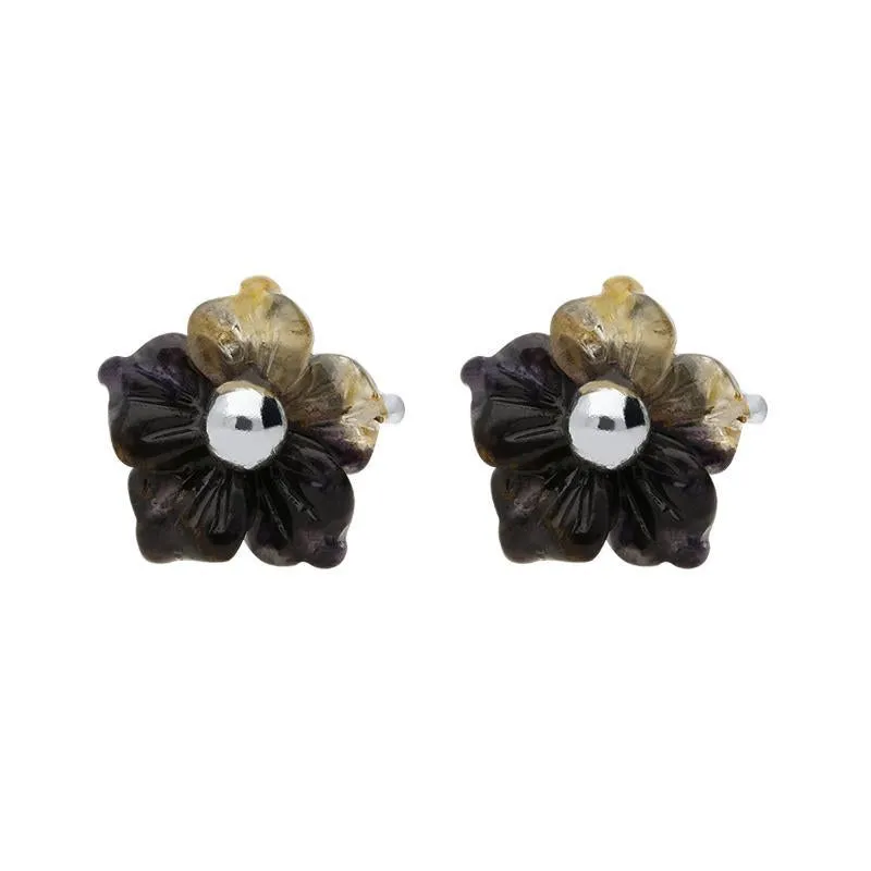 Sterling Silver Blue John Tuberose 6mm Carnation Stud Earrings sold by Jura Watches