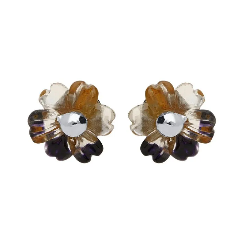 Sterling Silver Blue John Tuberose 6mm Dahlia Stud Earrings sold by Jura Watches