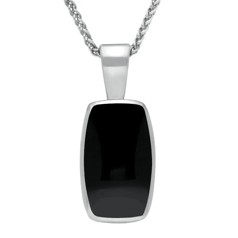 Sterling Silver Whitby Jet Barrel Shaped Necklace sold by Jura Watches