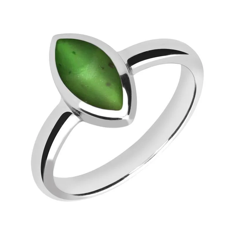 Sterling Silver Nephrite Jade Marquise Ring sold by Jura Watches