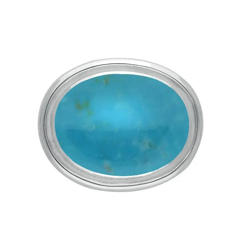 Sterling Silver Turquoise Classic Framed Oval Brooch sold by Jura Watches