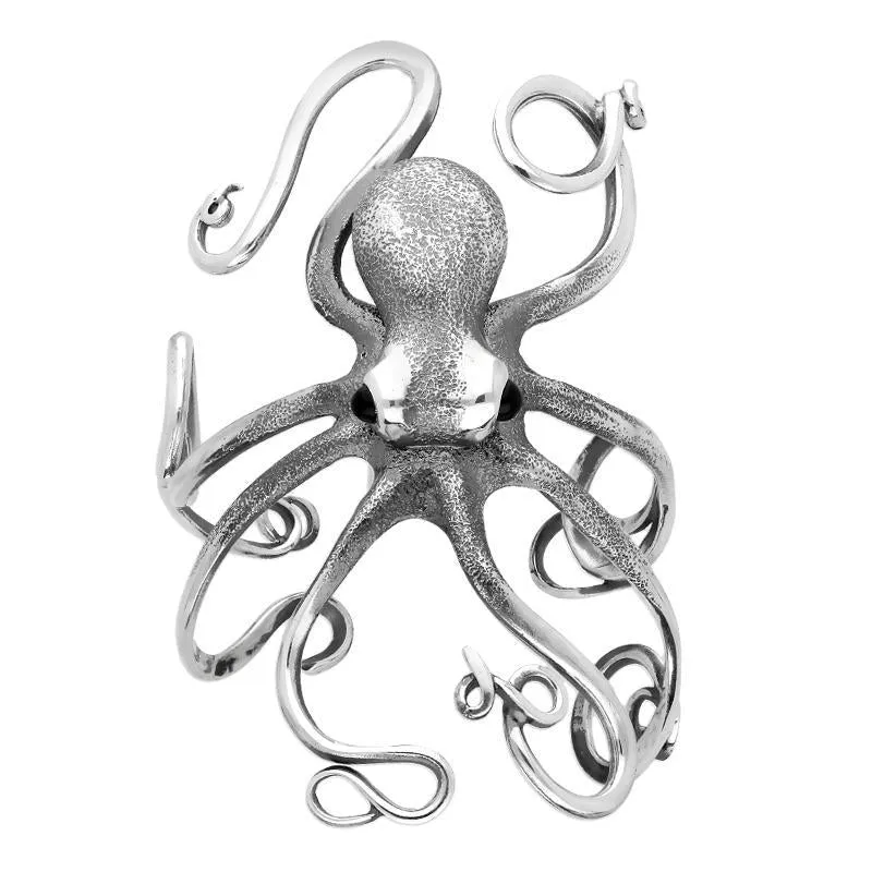 Sterling Silver Whitby Jet Octopus Bangle sold by Jura Watches