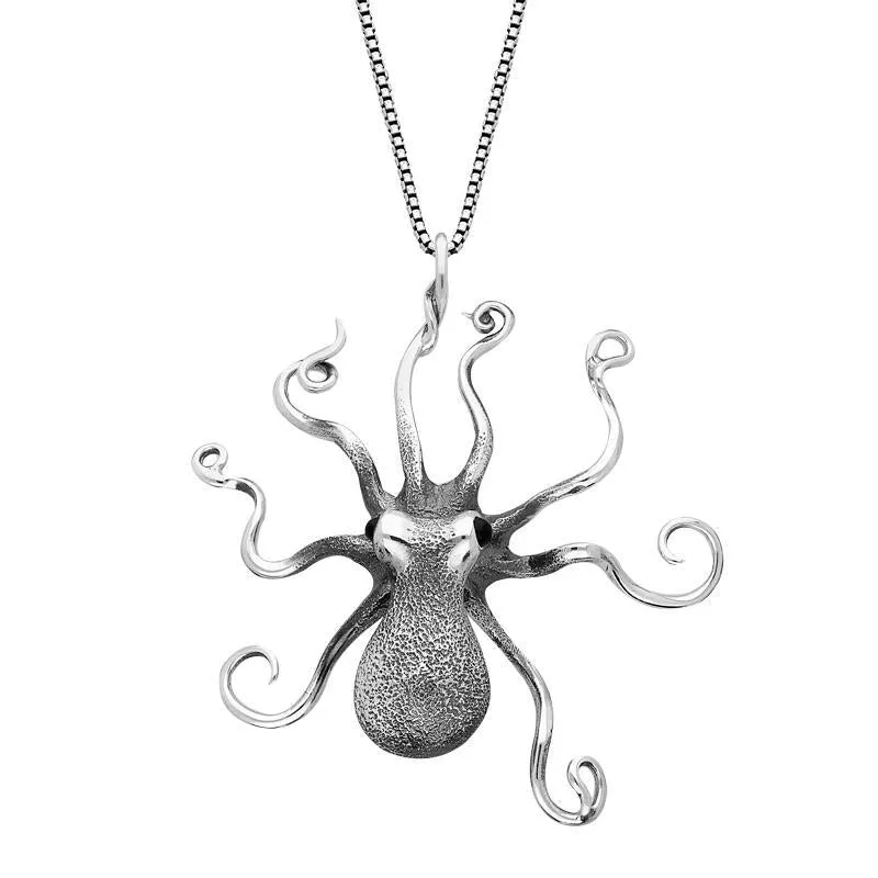 Sterling Silver Whitby Jet Octopus Necklace sold by Jura Watches