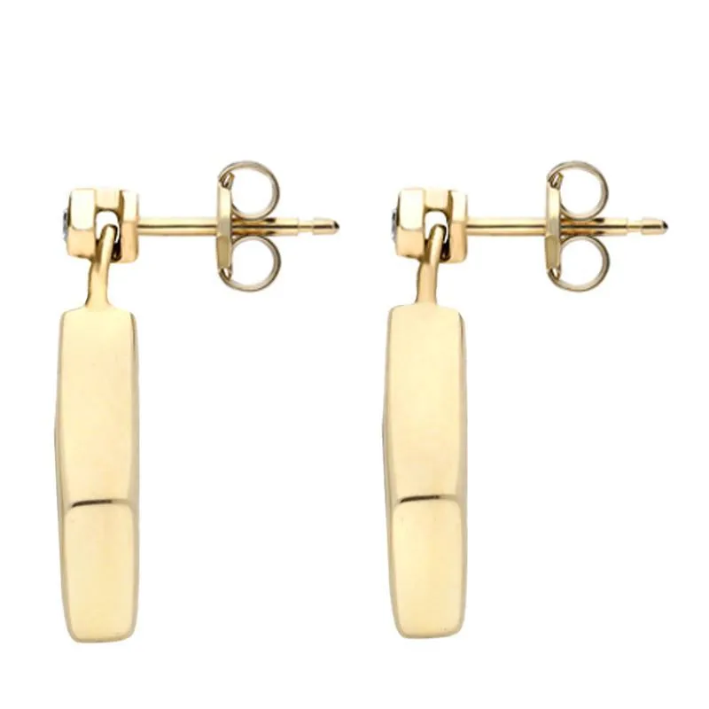 18ct Yellow Gold Blue John and Diamond Dinky Drop Earrings sold by Jura Watches product image thumbnail 2