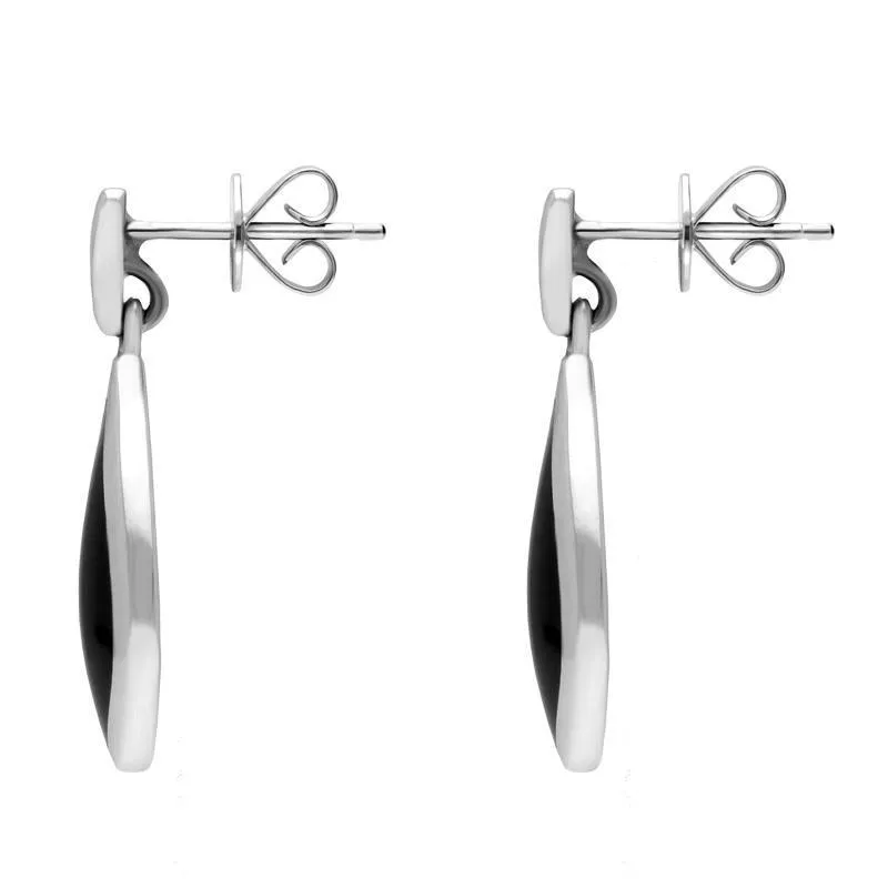 18ct White Gold Whitby Jet Diamond Pointed Pear Drop Earrings D sold by Jura Watches product image thumbnail 2
