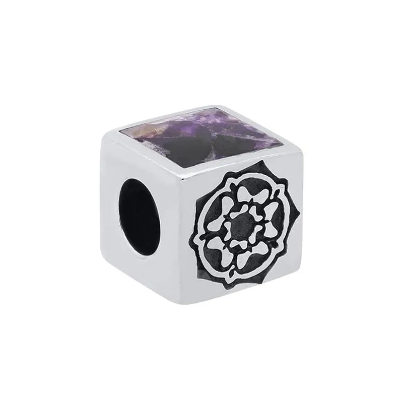 Sterling Silver Blue John Two Stone Rose Cube Charm made by C.W. Sellors