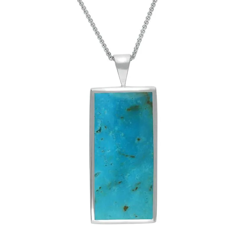 Sterling Silver Turquoise Large Oblong Necklace sold by Jura Watches