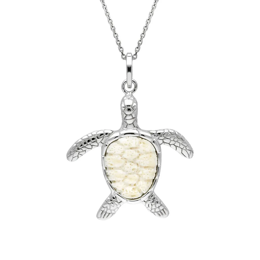 Sterling Silver Coquina Medium Single Stone Turtle Necklace sold by Jura Watches
