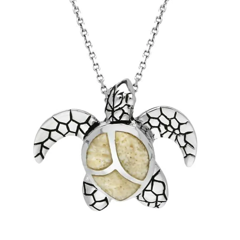 Sterling Silver Coquina Small Three Stone Turtle Necklace sold by Jura Watches